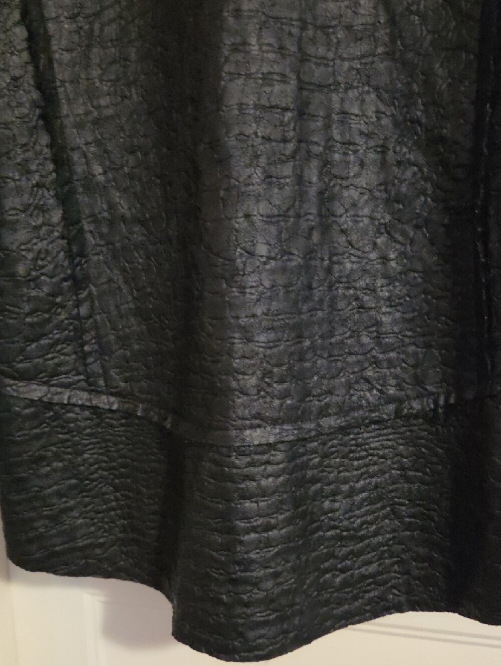 Joseph Ribkoff Black Textured Faux-Leather Jacket with Plush Collar - Picture 10 of 16